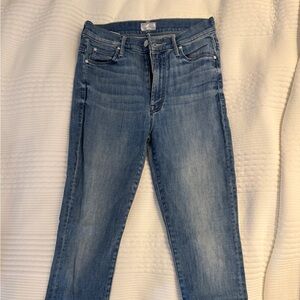MOTHER Straight-Leg Jeans in Light Blue Wash